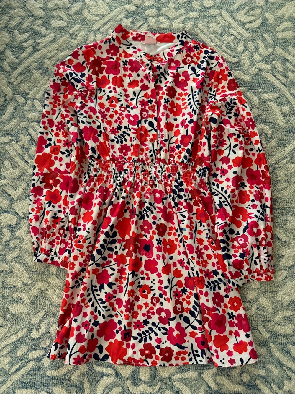 Chic Floral Dress in Pink and Red